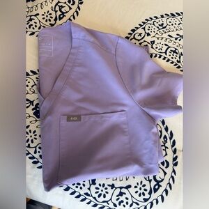 Figs Lavender V-Neck Scrub Top - Light Purple